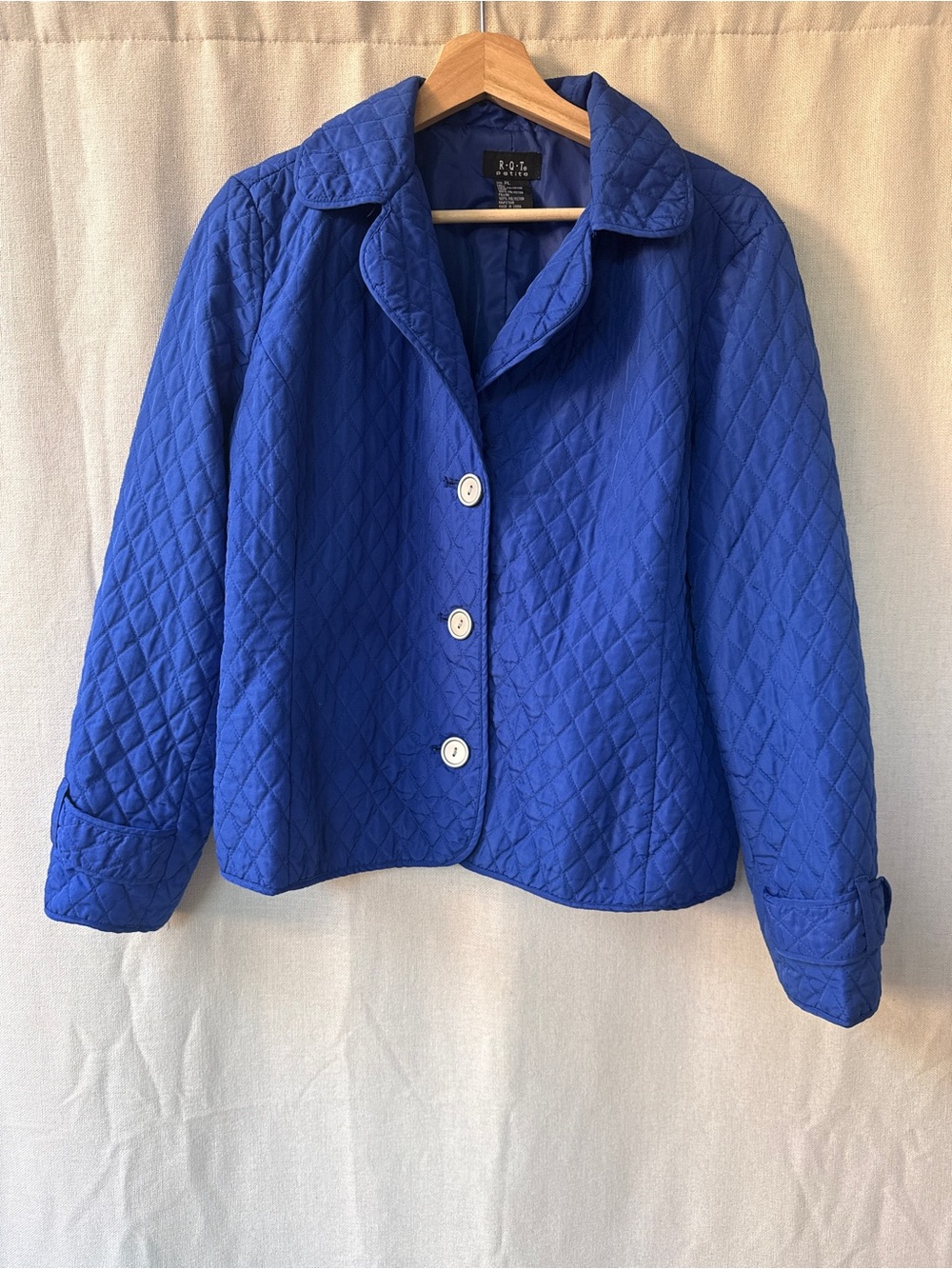 Vintage Quilted Jacket in Cobalt Blue